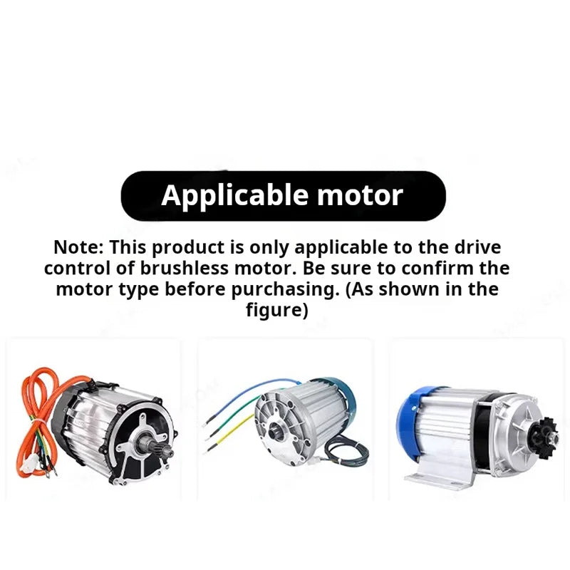 DC 24V-60V 500W 800W 1000W Brushless Motor Controller BLDC Driver With Hall Sensor For Electric Vehicles And Farm Machinery