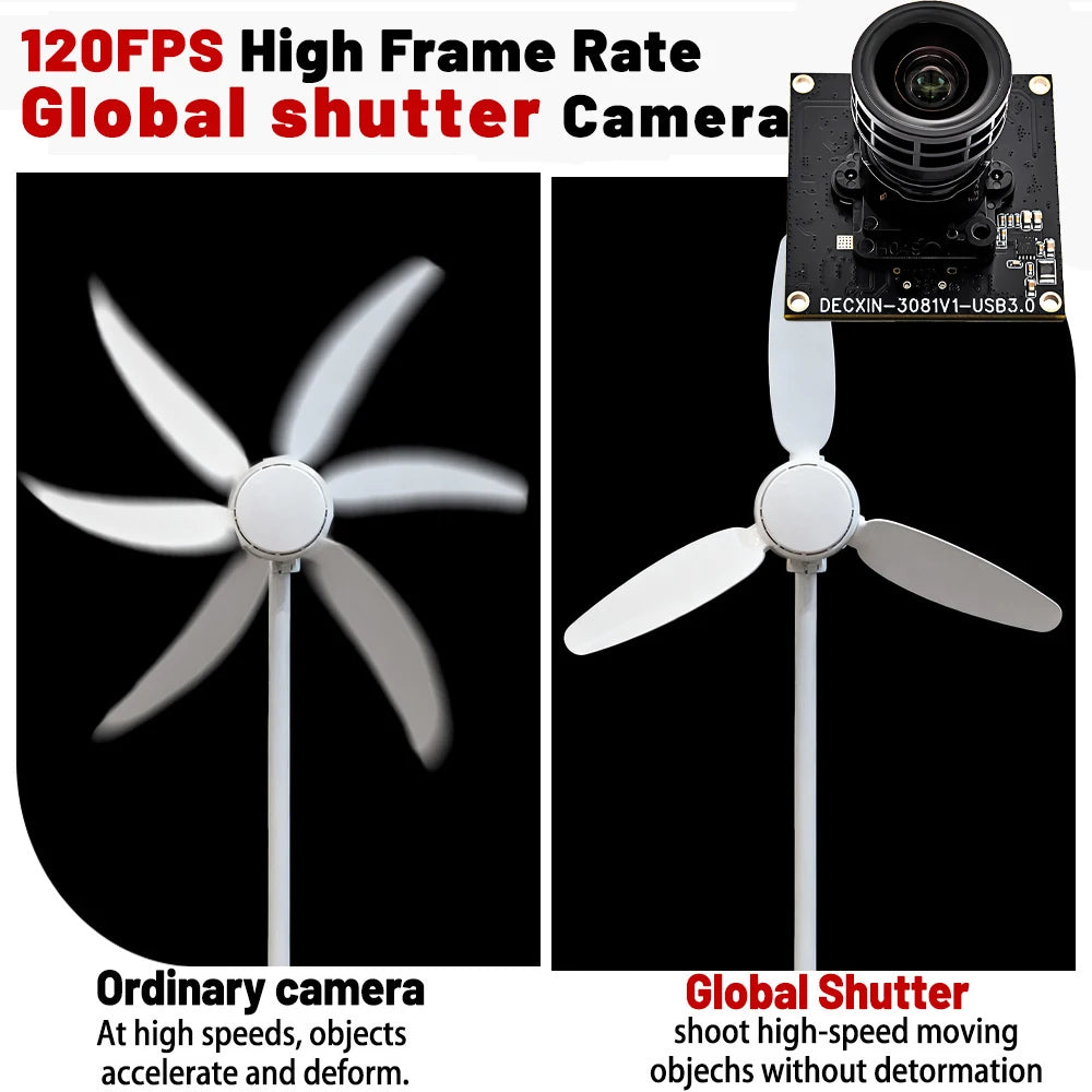 2.3MP 120FPS Global Shutter USB 3.0 Camera Module AR0234 1/2.6" CMOS M16 Lens UVC Plug Play Machine Vision Video Conferencing