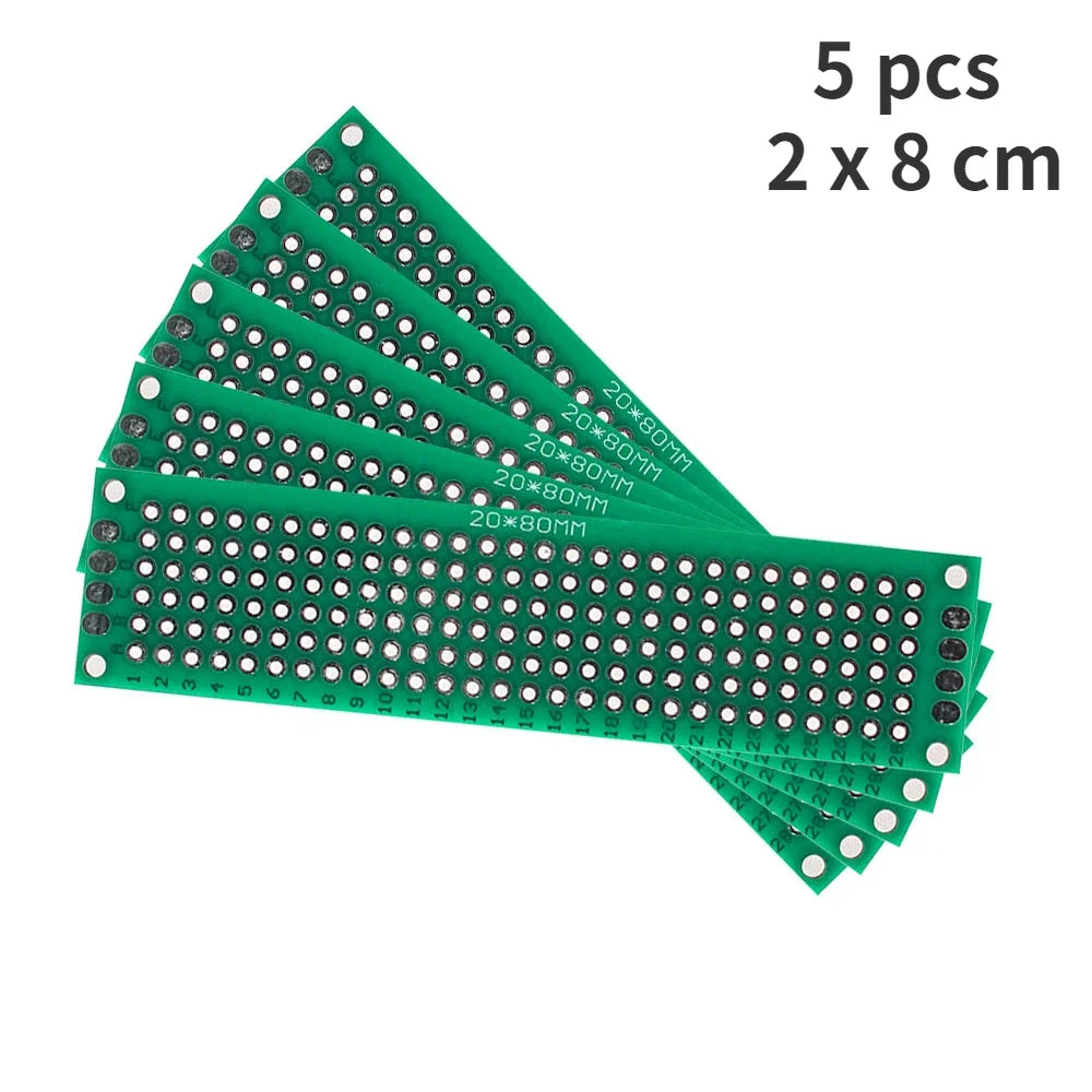 Universal PCB Circuit Protoboard Double Sided Breadboard 2x8 3x7 4x6 5x7 7x9CM Stripboard Prototyping Board DIY Electronic Kit