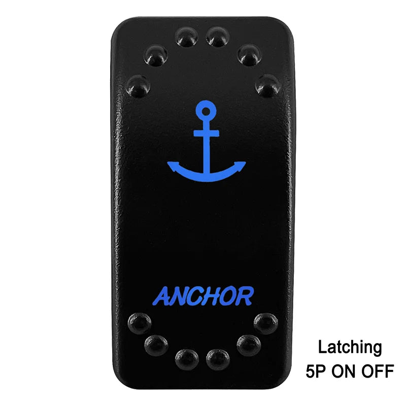 Waterproof Rocker Switch with Blue LED | 12V/24V Latching & Momentary (SPST/ DPDT) | for Marine, UTV, ATV, RZR, Automotive