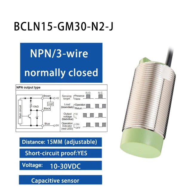 Capacitive Proximity Switch Sensor Non-Contact Liquid Level Sensor CR30 Series Detection Non-Metallic Liquid Level Sensor