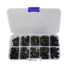 140pcs/box M3 Nylon Spacer Kit Black White ABS Plastic Non-Threaded Hollow Standoff Assortment OD7mm ID3.2mm Washer Set