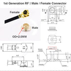 10PCS SMA to IPX RF1.13 Cable 4Pin PCB RP SMA/SMA Female to u.FL IPX-1 Female Connector RF1.13 WIFI Antenna Extension Jumper