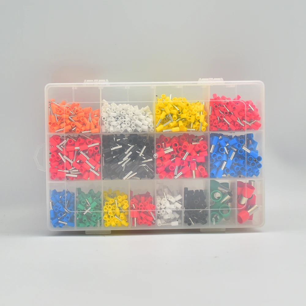 700-2120pcs European Style Tubular Terminals Ve Insulated Terminals Household Electrician Quick Wiring Cable Wire Connector Set
