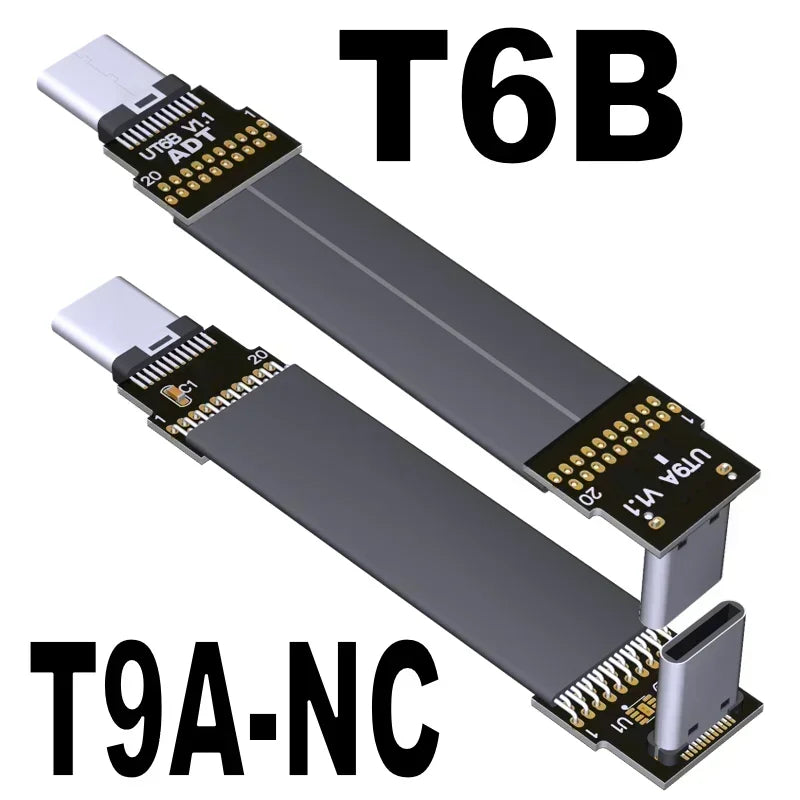 ADT-Link USB 3.2 Type-C to USB-C FFC USB C FPV Flat Slim Thin Ribbon FPC Cable Gen2x2 20Gbps 90°Adapter for Data Sync&Charging