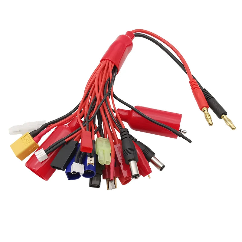 8 in1 / 19 in1 XT60 Female / 4mm Banana Plug to TRX EC3 JST DC Plugs etc Wire Splitter RC Lipo Battery Charging Connectors