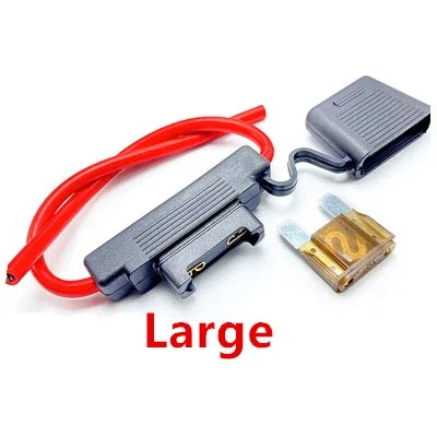 Waterproof 32V Mini Small Medium Auto Fuse Holder 18/16/14/12/10AWG and Car Blade Fuse 2A 3A 5A 7.5A 10A 15A 20A 25A 30A 35A 40A