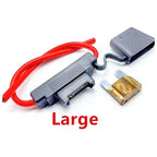 Waterproof 32V Mini Small Medium Auto Fuse Holder 18/16/14/12/10AWG and Car Blade Fuse 2A 3A 5A 7.5A 10A 15A 20A 25A 30A 35A 40A