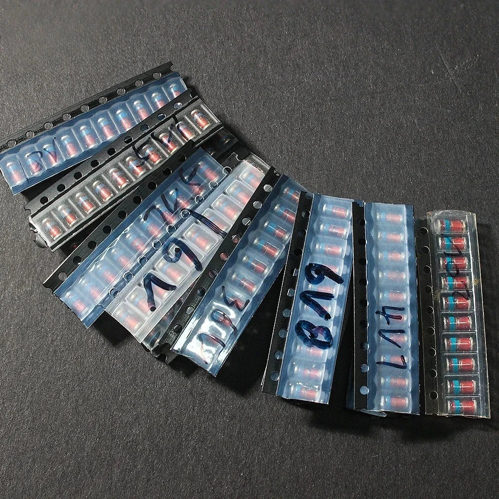 130PCS LL41 SMD Zener Diode Kit 1W Voltage Regulator Diodes 3.3V 4.7V 5.1V 6.8V 7.5V 10V 12V 15V 16V 18V 20V 24V 36V Diodes Pack
