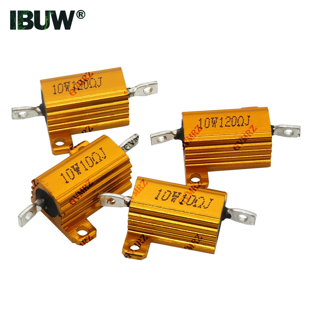 10W Aluminum Housing Wirewound Power Resistor Assorted Resistance Values Electronic Component