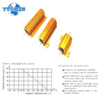 1PCS Aluminum Power Metal Shell Case Wirewound Resistor 10W 25W 50W 100W RX24 0.1~1Kohm 8 10 50 1K Ohm Resistance Load Resistors