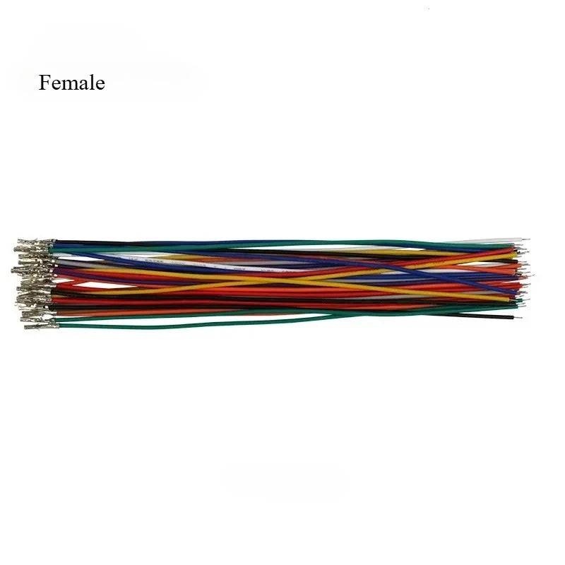 100PCS MX3.0 Male Female Terminal Single head 1007-20AWG Line Wire Tail Tinned Single Wire Harness Length 20CM
