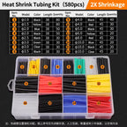 GREENER 127/580/800pcs 2:1 Heat Shrink Tubing Kit Polyolefin Colorful Flame Retardant Waterproof Wire Cable Sleeve For Home DIY