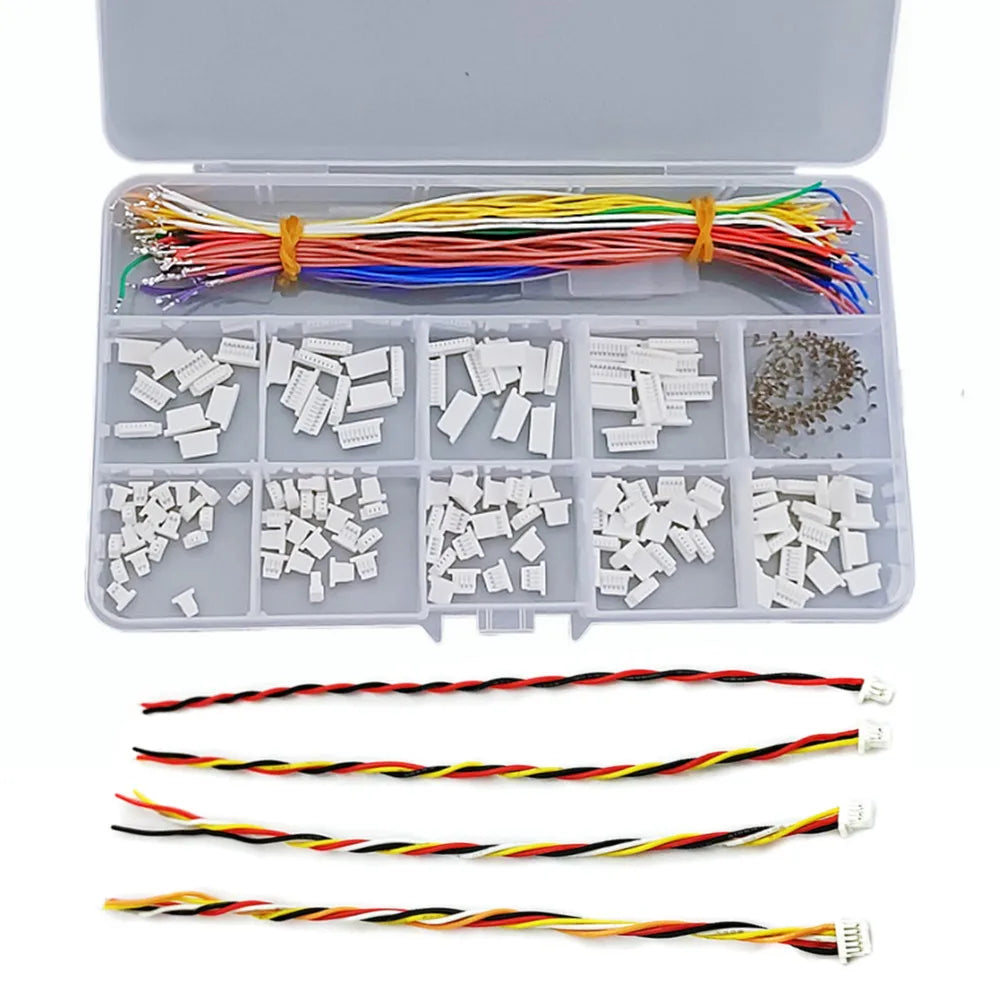 SH1.0 Connectors Single Head Pre-Crimped Silicone Cables with JST SH 1.0mm for FPV F405 Holybro Kakute H7 F7 T-Motor Velox F7