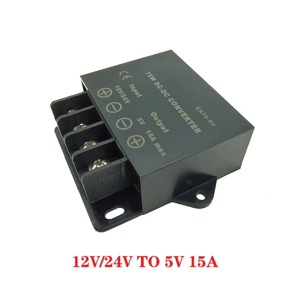 DC 12V 24V to 5V 5A 10A 15A DC DC Converter Step Down Voltage Regulator Buck Converter Car Power Supply Transformer Module