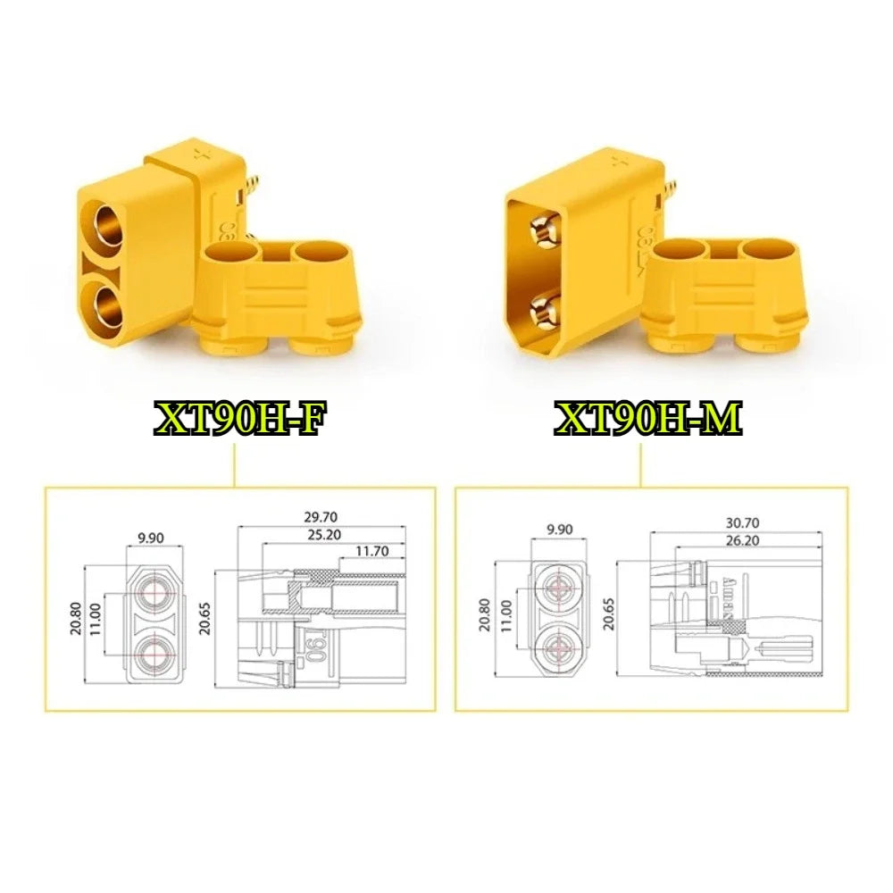 1/2/3/5Pcs XT90S Anti Spark Connector Amass XT90-S XT90H-M Plug Connector Anti-Spark Male Female Adapter For RC Car Lipo Battery