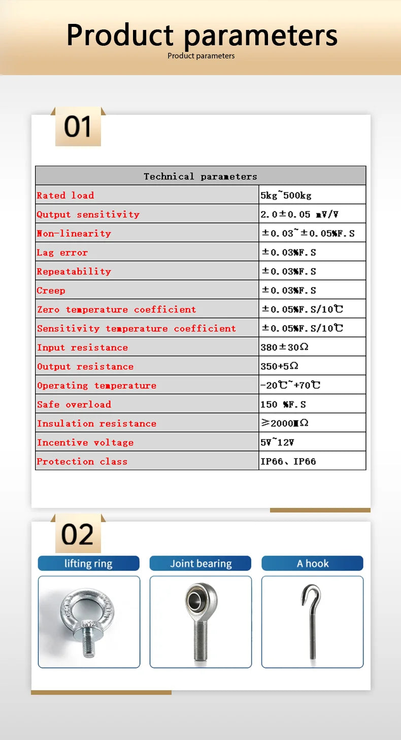 S Beam Column S-Type Tension Compression Load Cell 5kg-500kg with 96x48mm 5 LED Indicator, 2.0mV/V, 220V Panel Meter