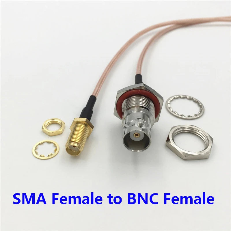 1Pcs SMA / RP-SMA Male / Female Plug to BNC Female with Nut Bulkhead Jack Extend RG316 RF Coaxial Cable Connector 10cm to 2M