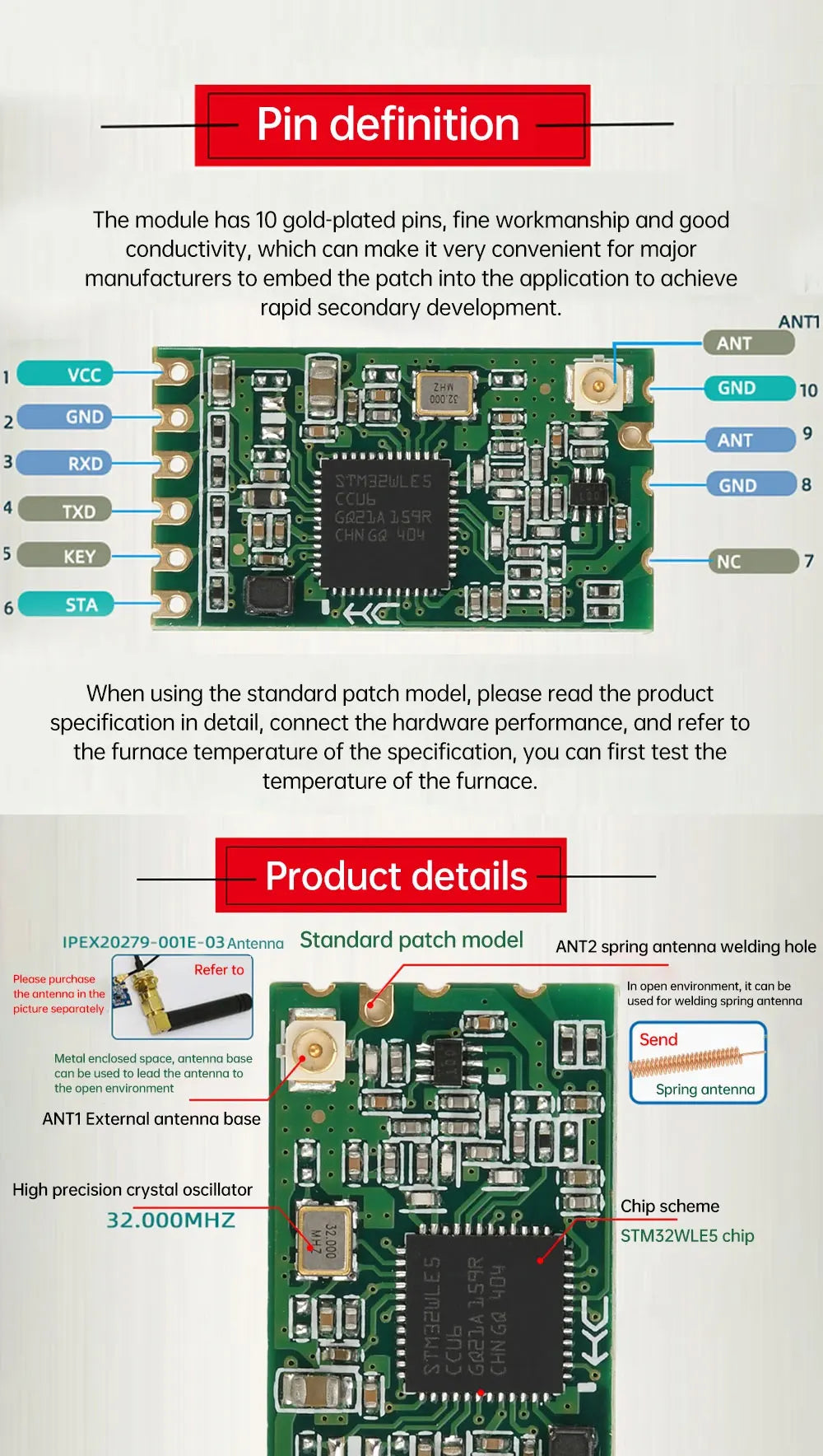 New HC-15 LORA wireless serial communication module for 433MHZ data transmission serial communication UART interface