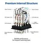 Power Electromagnetic Relay MY2N‑J MY4N‑J HH52P HH54P With PYF11A Socket Base DIN Rail Mount Coil DC12V DC24V AC220V Industrial