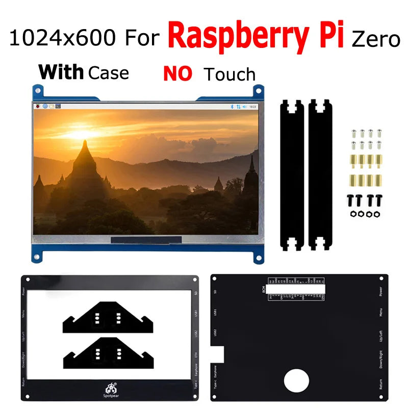Raspberry Pi Zero 2W Customized 7inch LCD DIY Tablet Computer Touch Screen Display RJ45 USB HUB