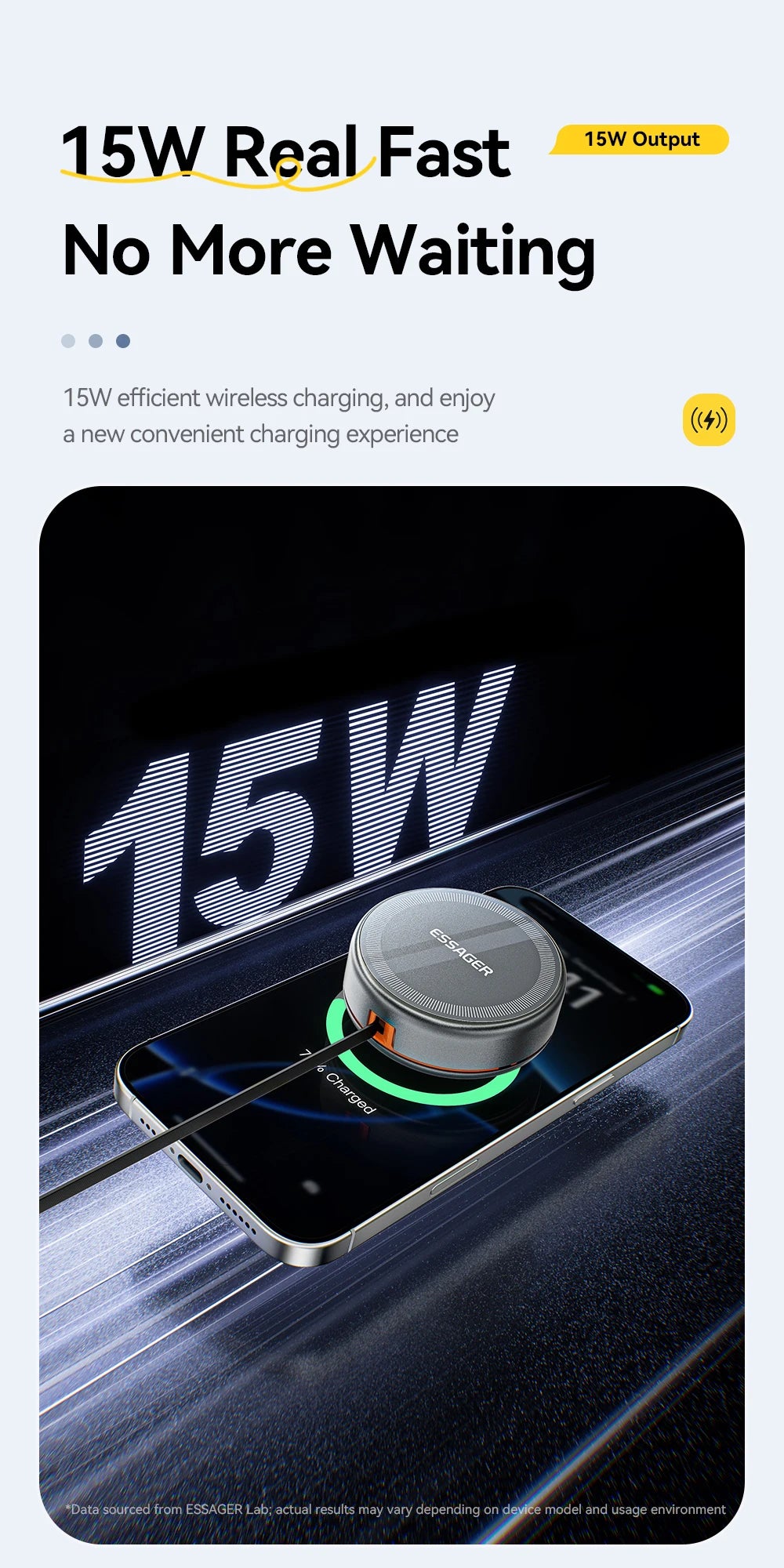 Essager 15W 3 in 1 Magnetic Wireless Charger With 96cm Retractable Type-C Cable For iPhone 16 15 14 13 Pro Max Airpods Watches