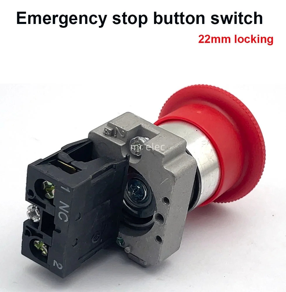 10PCS Emergency Stop Button Switch XB542 Self-Locking Stop XB2-BS545 Rotation Reset Mushroom Head Normally Open Normally Closed