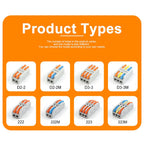 5/10PCS 2/3Ports Electrical Wire Connectors Fast Compact Push-in Terminal Block Wiring Cable Butt Connection Splitter With Lever