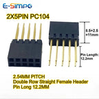 5PCS 2.54mm Pitch PC104 2X5P Double Row Female Header Socket Connector Plastic Height 8.5+2.5=11mm Pin Long 12.2MM Gold-plated