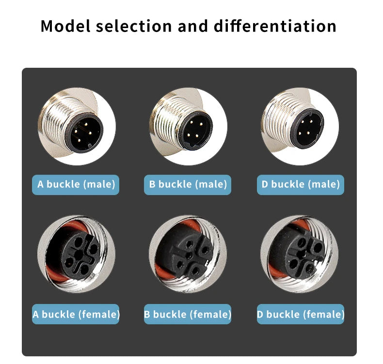 5/10/20 Pcs M12 4/5/6/8/12/17 Pin Shielded Sensor Connector Male Female Metal Assembly Aviation Plug