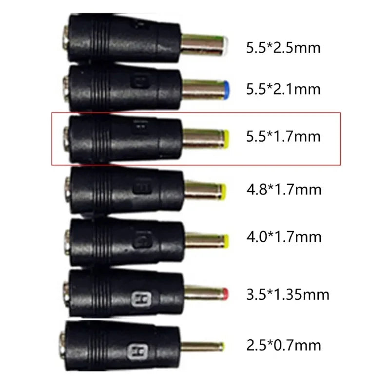 DC Power Male to Female Adapter 2.5x0.7mm 3.5x1.35mm 4.0x1.7mm 5.5x2.5mm 5.5x2.1mm 5.5x1.7mm 4.8x1.7mm Laptop Connector