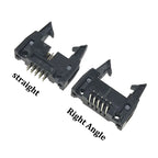 10pcs DC2 10/14/16/20/26/34/40/50/64 Pin 2.54mm Pitch Male Socker Straight/Right Angle IDC Box Headers Connector For FC Cable