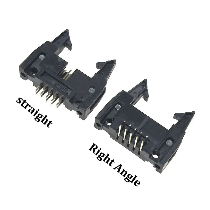 10pcs DC2 10/14/16/20/26/34/40/50/64 Pin 2.54mm Pitch Male Socker Straight/Right Angle IDC Box Headers Connector For FC Cable