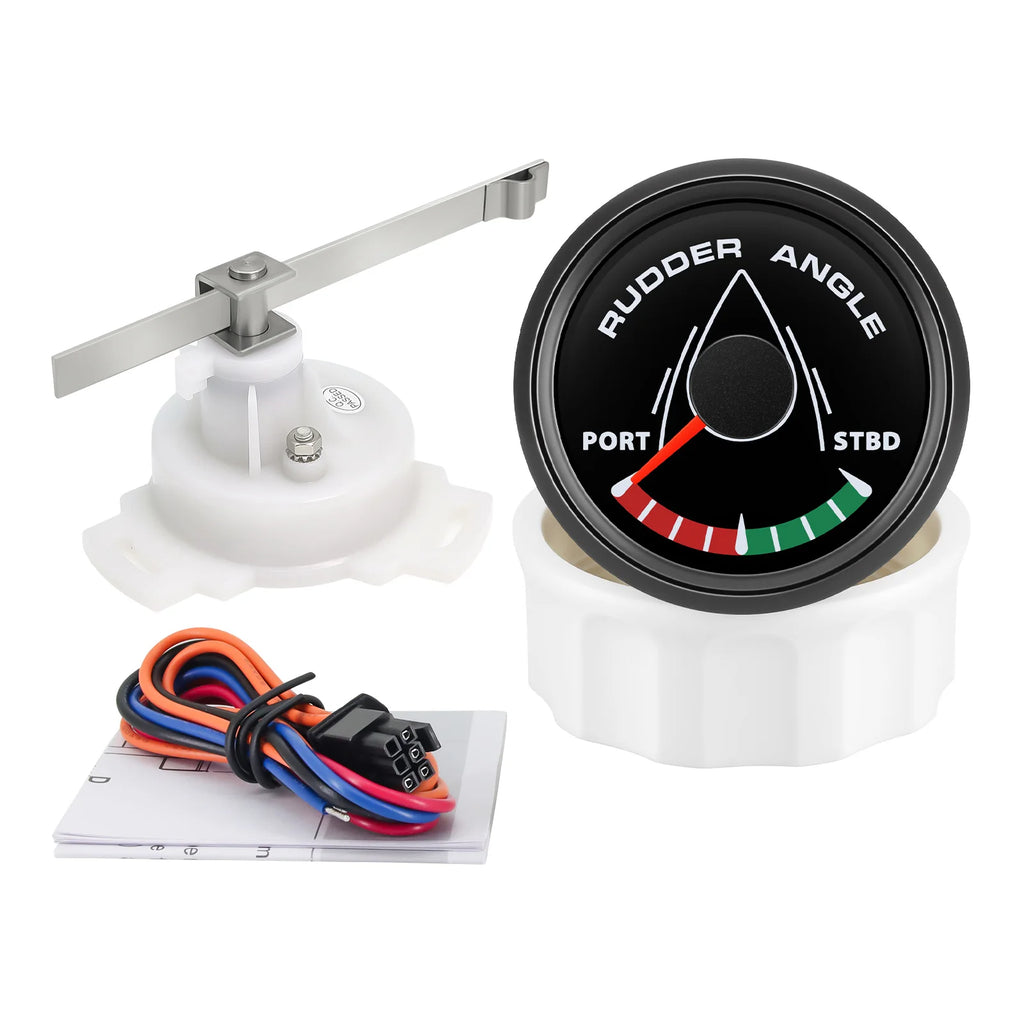 52mm 0-190ohm Waterproof Boat Marine Rudder Angle Indicator With Rudder Angle Sensor 7 color Backlight for Car Truck 12V/24V