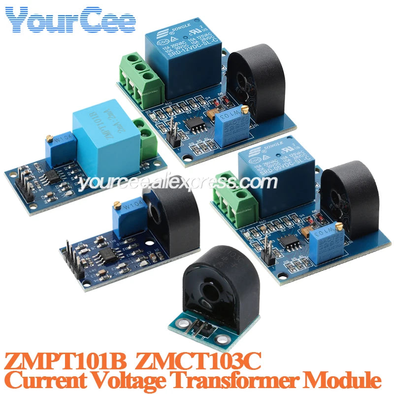 AC Current Transformer Sensor Range Single Phase AC Active Precision ZMCT103 Current Transformer Module ZMPT101B 2mA ZMCT103C 5A