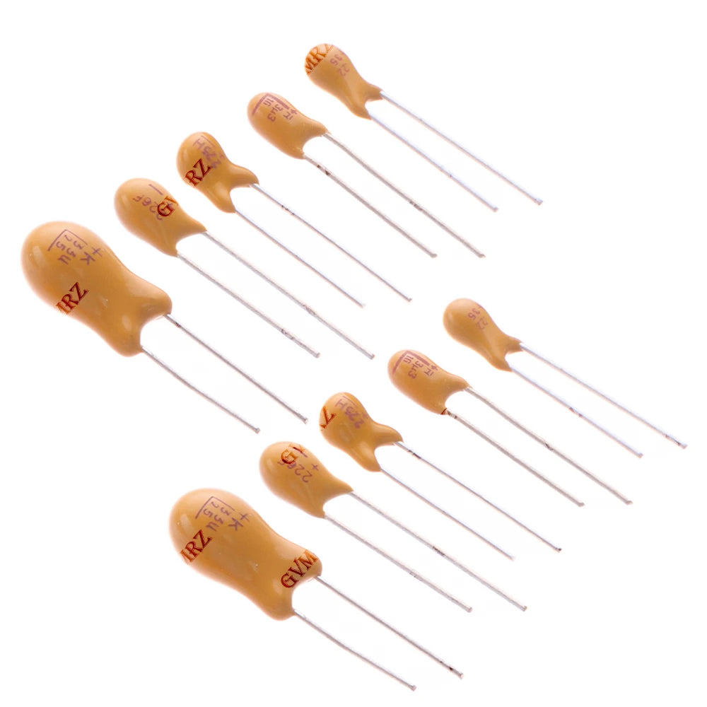 5PCS 16V 20V 25V 35V 50V Tantalum Capacitor 0.1UF 0.22UF 0.33UF 0.47UF 100UF 220UF 1UF 2.2UF 4.7UF 10UF 15UF DIP