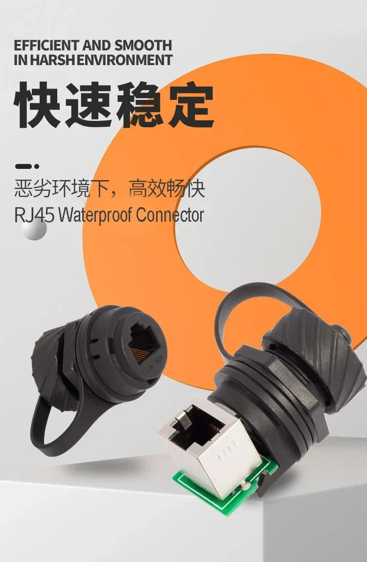 LR20 M20 0.1M to 1M Extension Cable Panel Socket Ethernet Network Laptop Telecom Waterproof RJ45 Connector Cat6 Signal Adapter