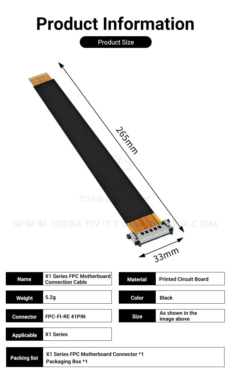 For Lab X1/X1C Display Connector Flex Cable for X1 Series Touch Screen Cable FPC Cable from AP Board to LCD Replace