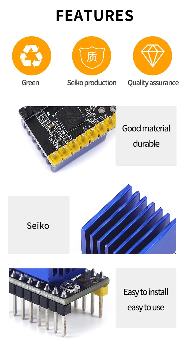 3D printer accessories TMC2209 stepper motor ultra quiet drive module replacement TMC2208 A4988 LV8729