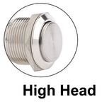 1NO 16mm19mm22mm Waterproof Momentary Latching Metal Doorbell Horn Push Button Switch Fixation Lock Reset NO LED screw terminal