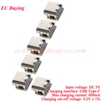 100Pcs/1pc 3.7V 4.2V Mini 18650 Lithium Battery Charger Board Type-C USB Input Module Keyboard Charging Power Protection Board