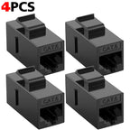 1-24Pcs CAT6A RJ45 Inline Coupler Keystone Jack RJ45 Cat6 CAT5E Straight-Through Keystone Module Extender Adapter Couplers Plugs