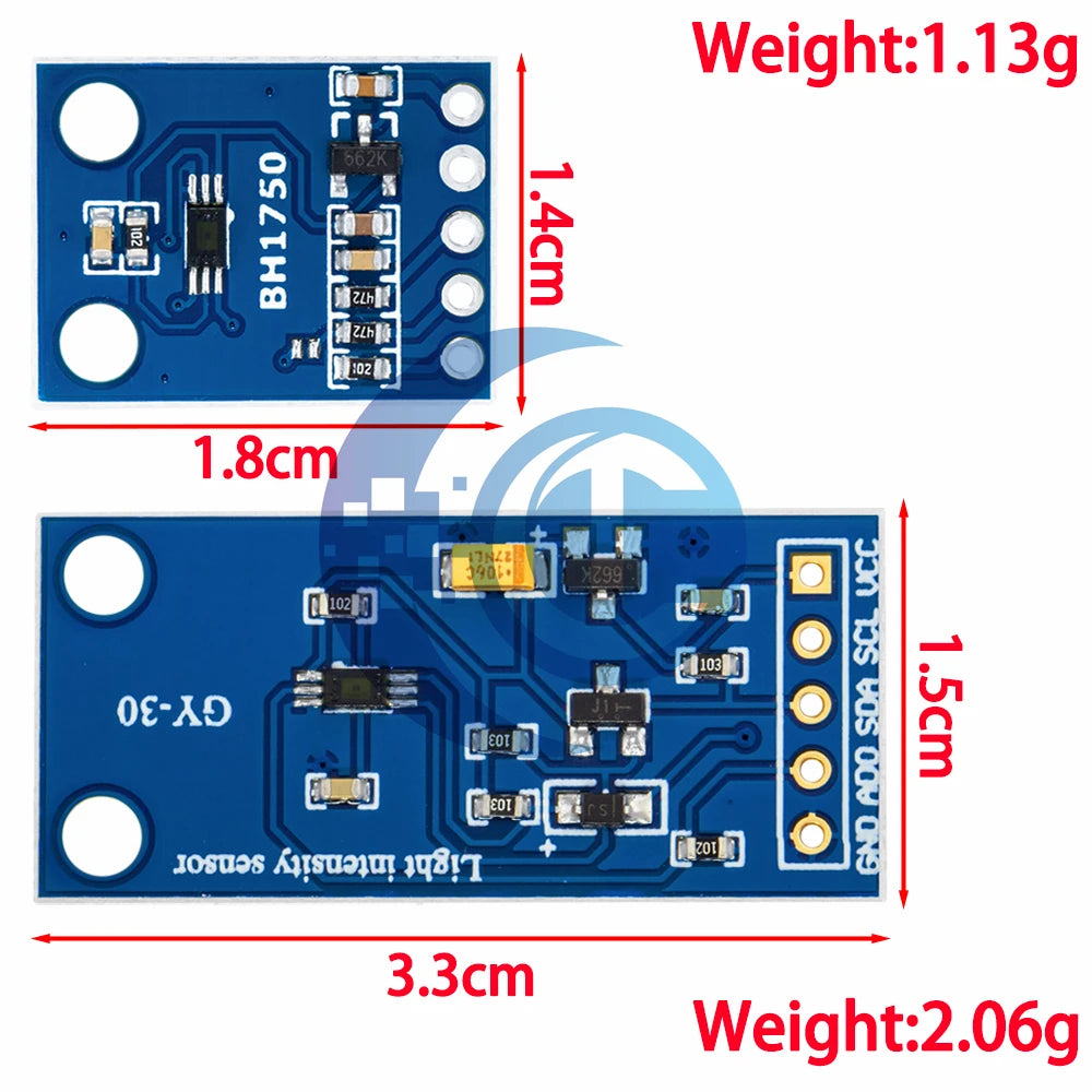GY - 30 / GY - 302 BH1750 BH1750FVI Light Intensity Illumination Module: 3V - 5V Compatibility for Arduino Projects