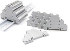 50Pcs DIN Rail Terminal Block DIKD 1.5, 1.5mm² 3-Tier Screw Clamp for C45/DZ47 Breakers & Industrial Control Cabinet