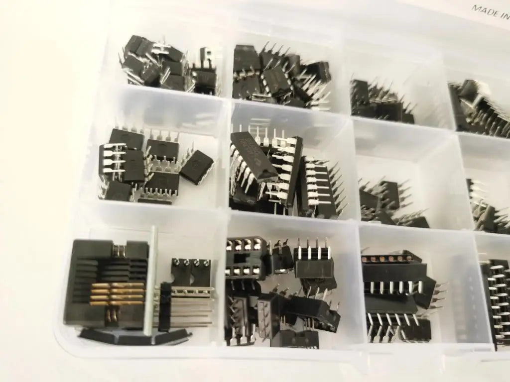 XL IC Chip Assortment 150 pcs, opamp, oscillator, pwm, PC817, NE555, LM358, LM324, JRC4558, LM393, LM339, NE5532, LM386, TDA2030
