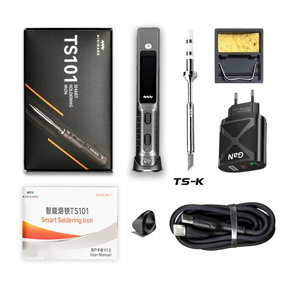 Original TS101 Soldering Iron Electric 65W Temperature Adjustable Programming TS100 Soldering Iron New Upgrade With PD Plug Kit