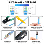 Hoolnx RJ45 Connector CAT6A CAT6 Pass Through Modular PLugs STP Shielded 50U Gold Plated Ethernet End Network Plug For Lan Cable