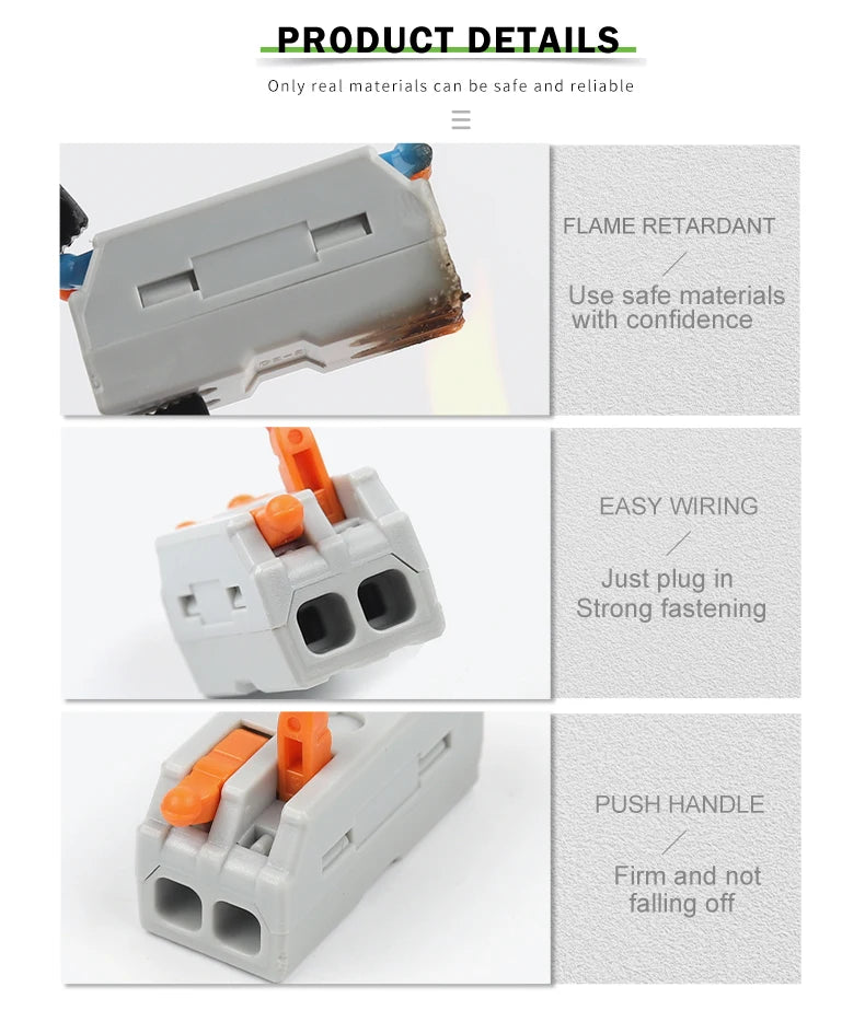 10PCS 2/3 in 2/3 out Quick Wire Connector Universal Compact SPL 222 223 Lever Push-in Electrical Cable Terminal Led Strip Light