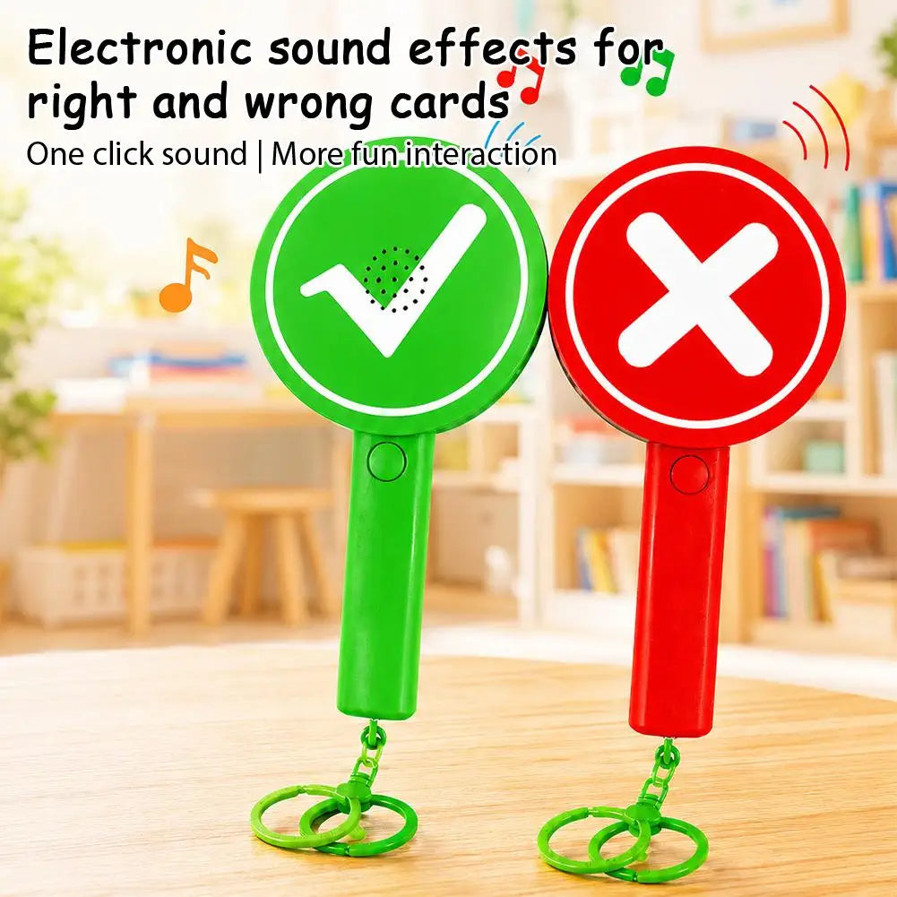 Hand‑Held Yes‑No Signal Paddle With Sound Effect Plastic Electronic Quiz Buzzer Prop For Classroom Trivia Game Interactive Toys