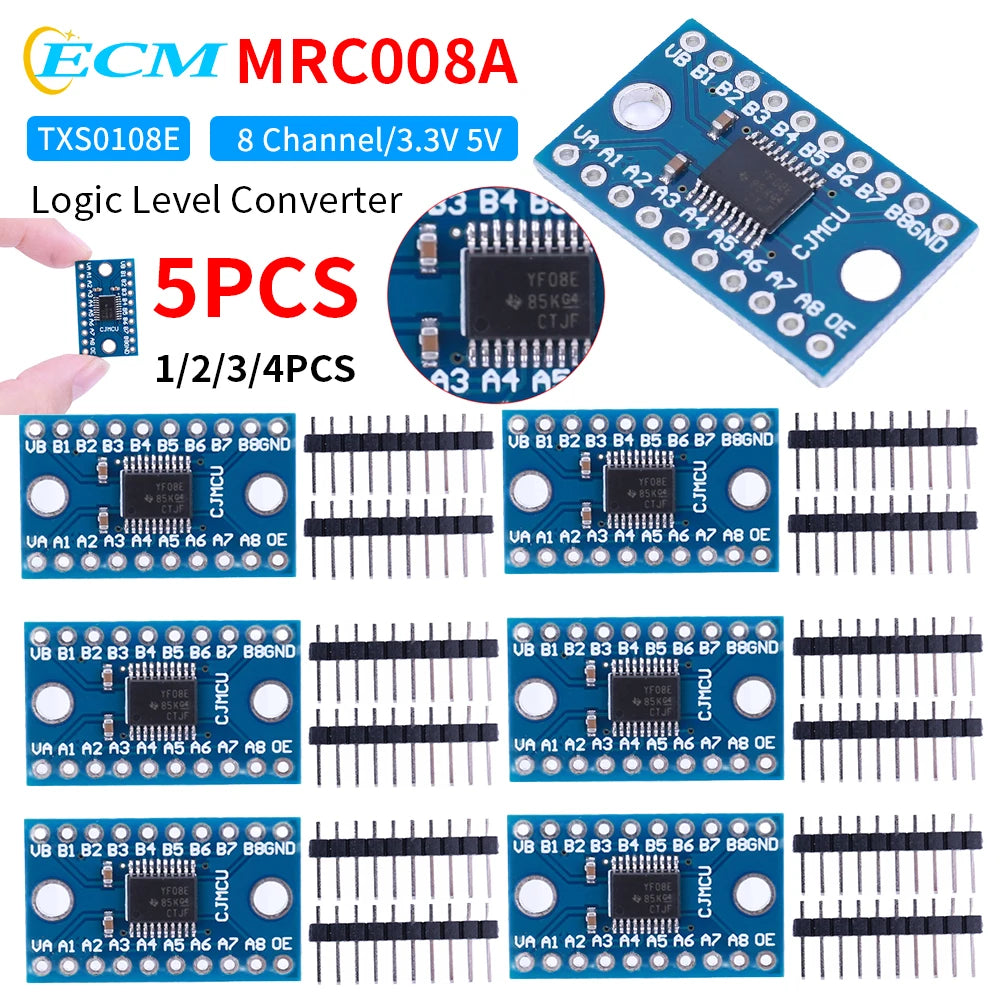 TXS0108E Logic Level Conversion Module 3.3V 5V 8 Channel Logic Level Shifter Bi-Directional Module High Speed for Raspberry Pi